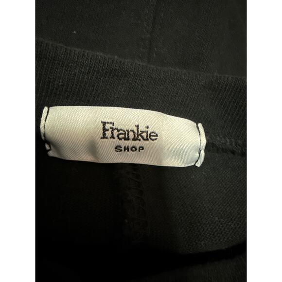 Frankie Shop Black Long Sleeve Crew Neck Tie T Shirt Tee Sweatshirt Crop Top S - Picture 3 of 4